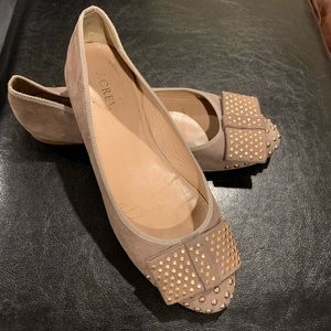 J. Crew Kiki Suede Studded Ballet Flats 8.5